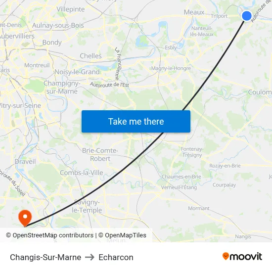 Changis-Sur-Marne to Echarcon map
