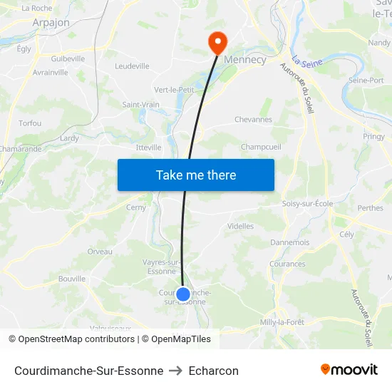 Courdimanche-Sur-Essonne to Echarcon map