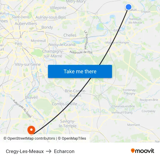 Cregy-Les-Meaux to Echarcon map