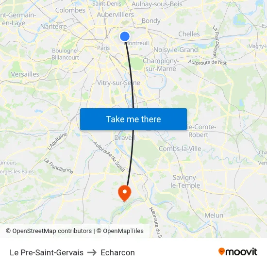 Le Pre-Saint-Gervais to Echarcon map