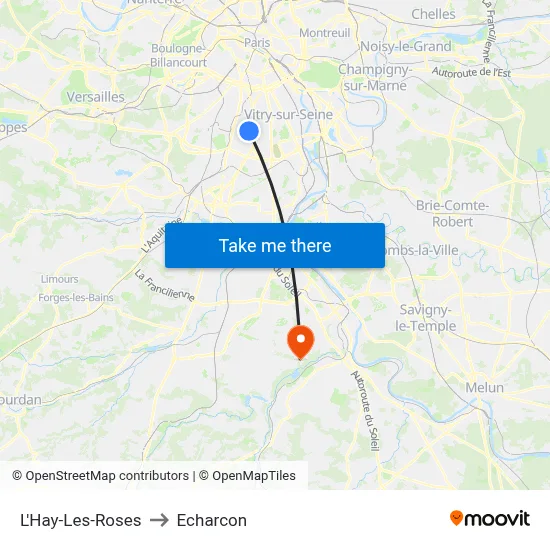 L'Hay-Les-Roses to Echarcon map