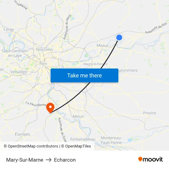 Mary-Sur-Marne to Echarcon map