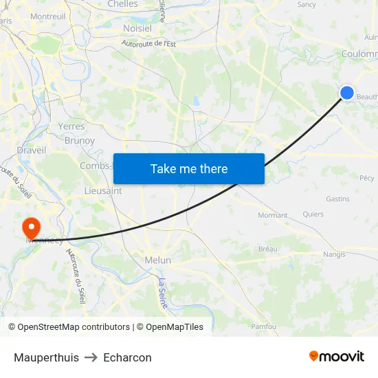 Mauperthuis to Echarcon map