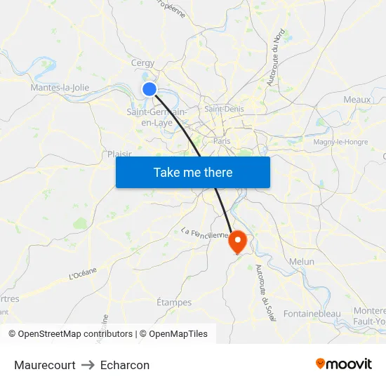 Maurecourt to Echarcon map