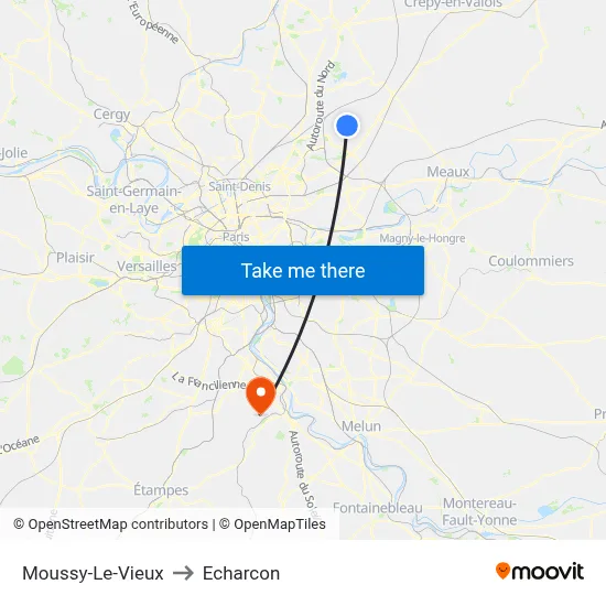 Moussy-Le-Vieux to Echarcon map