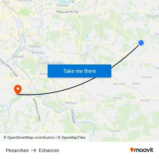 Pezarches to Echarcon map