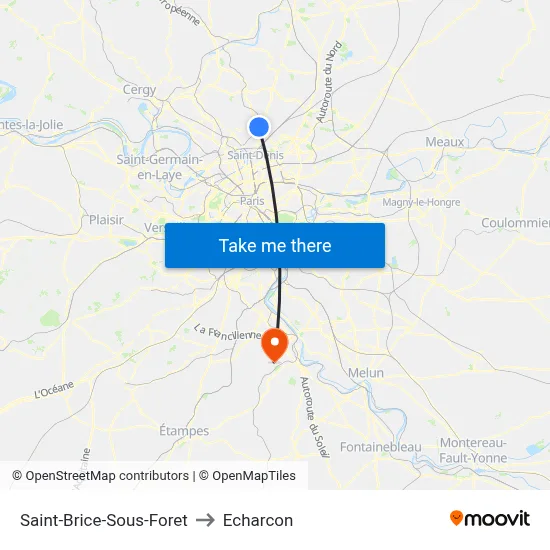 Saint-Brice-Sous-Foret to Echarcon map