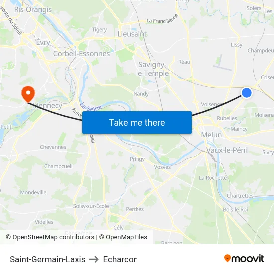 Saint-Germain-Laxis to Echarcon map