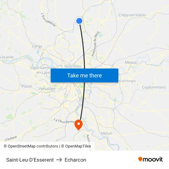 Saint-Leu-D'Esserent to Echarcon map