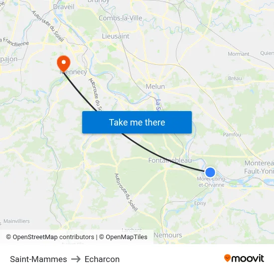 Saint-Mammes to Echarcon map