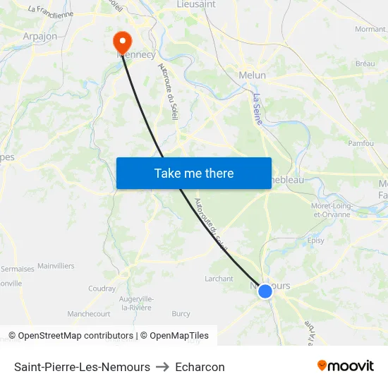 Saint-Pierre-Les-Nemours to Echarcon map