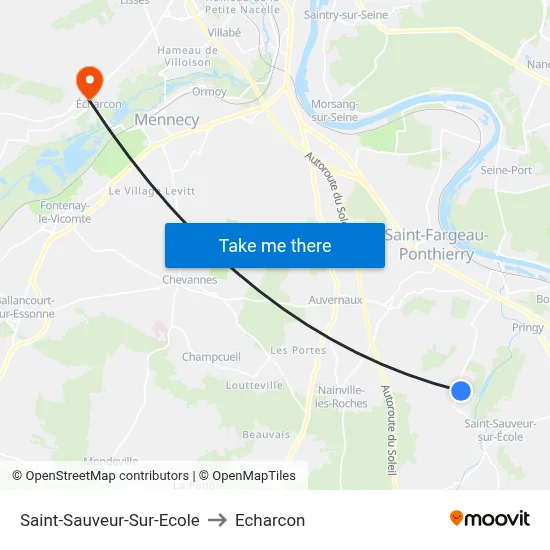 Saint-Sauveur-Sur-Ecole to Echarcon map