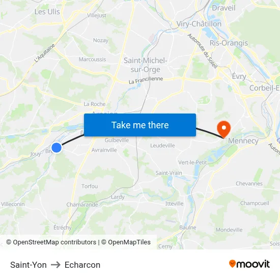 Saint-Yon to Echarcon map