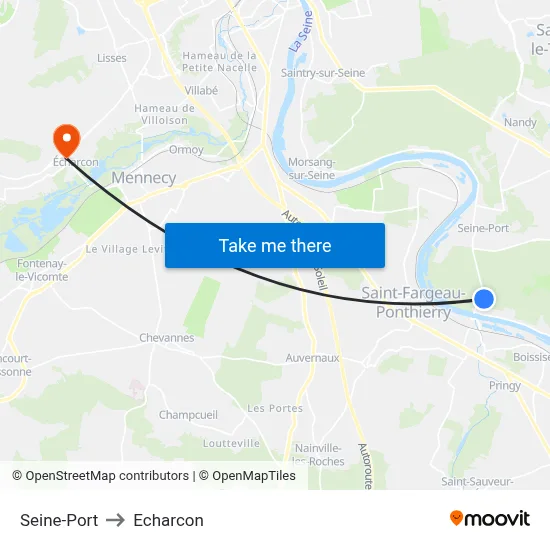 Seine-Port to Echarcon map