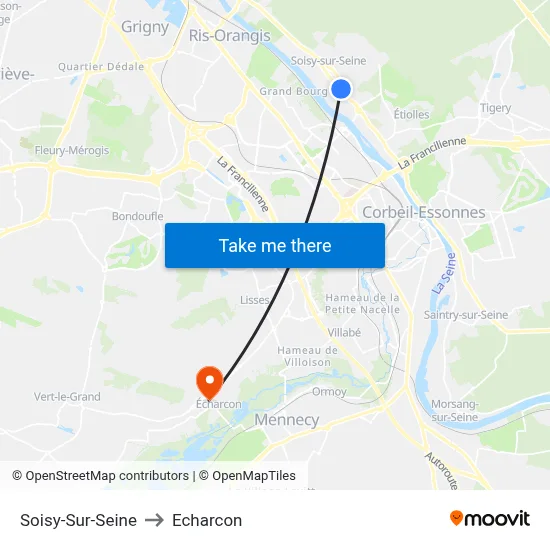 Soisy-Sur-Seine to Echarcon map