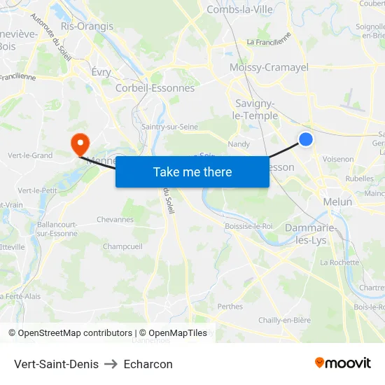 Vert-Saint-Denis to Echarcon map