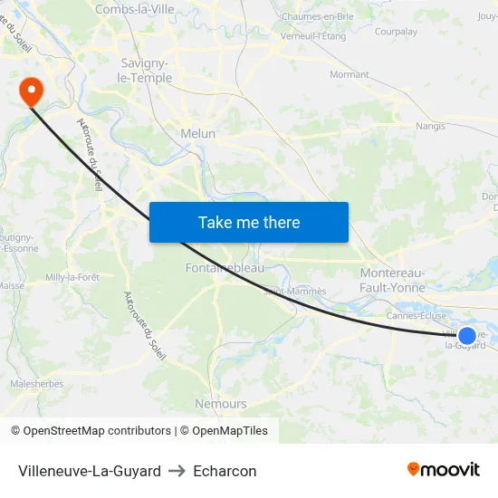 Villeneuve-La-Guyard to Echarcon map