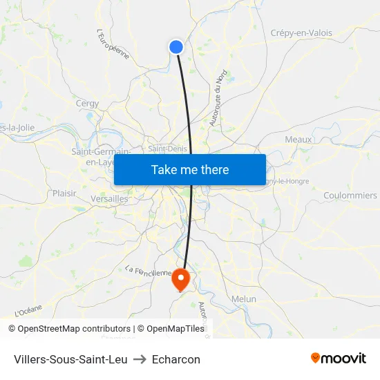 Villers-Sous-Saint-Leu to Echarcon map