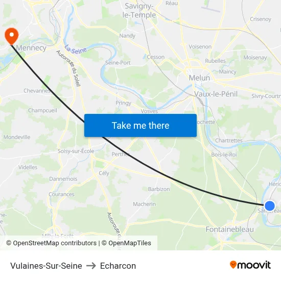 Vulaines-Sur-Seine to Echarcon map