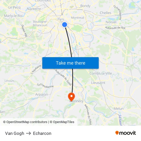 Van Gogh to Echarcon map