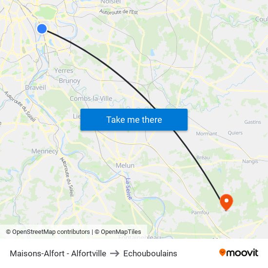 Maisons-Alfort - Alfortville to Echouboulains map