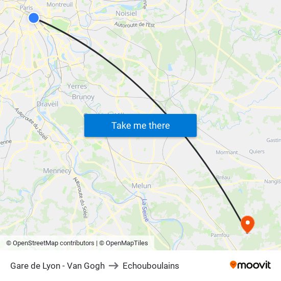 Gare de Lyon - Van Gogh to Echouboulains map