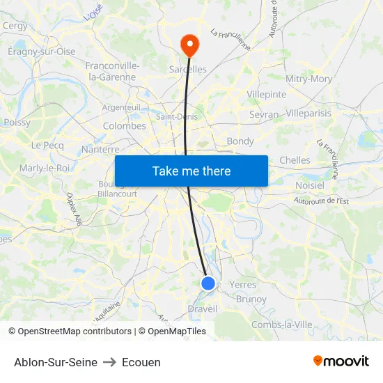 Ablon-Sur-Seine to Ecouen map