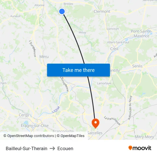 Bailleul-Sur-Therain to Ecouen map