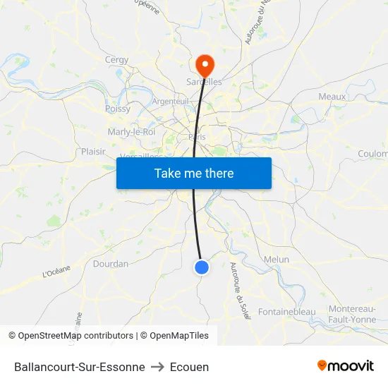Ballancourt-Sur-Essonne to Ecouen map