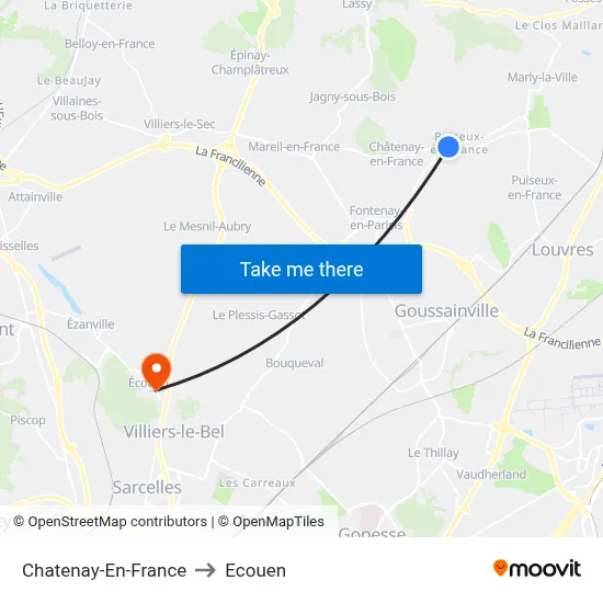Chatenay-En-France to Ecouen map