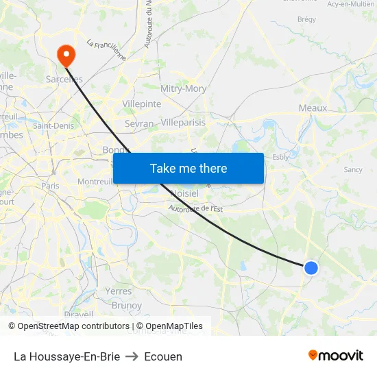 La Houssaye-En-Brie to Ecouen map