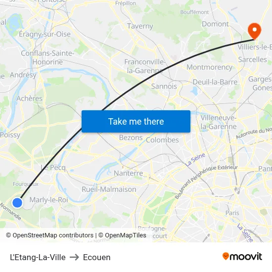 L'Etang-La-Ville to Ecouen map