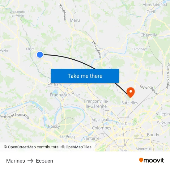 Marines to Ecouen map