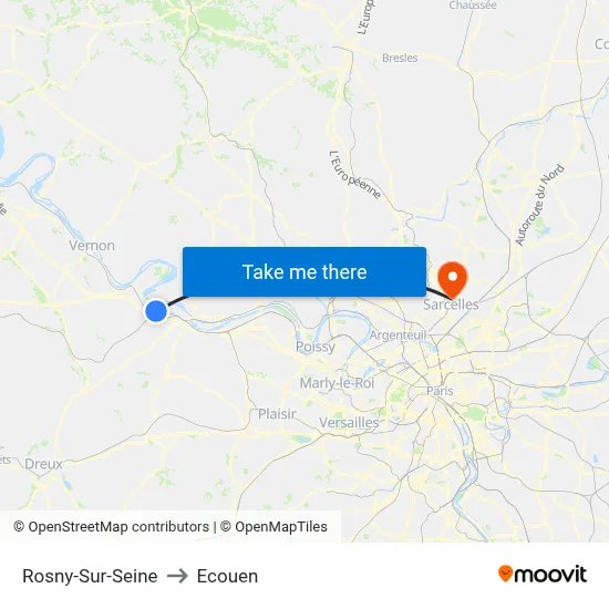 Rosny-Sur-Seine to Ecouen map