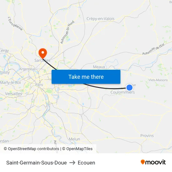 Saint-Germain-Sous-Doue to Ecouen map