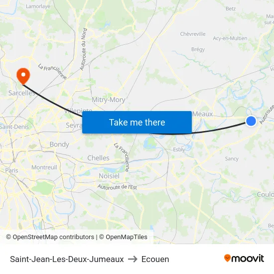 Saint-Jean-Les-Deux-Jumeaux to Ecouen map