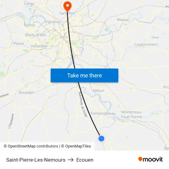 Saint-Pierre-Les-Nemours to Ecouen map