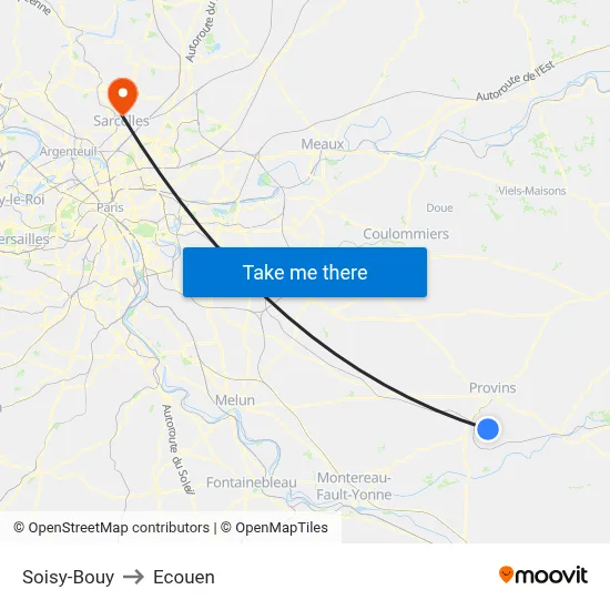 Soisy-Bouy to Ecouen map