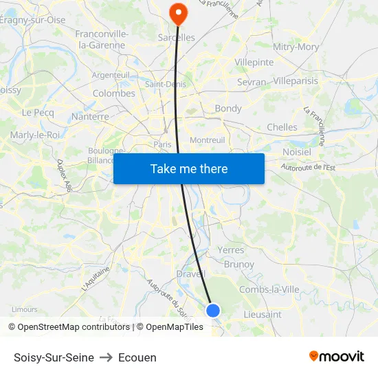 Soisy-Sur-Seine to Ecouen map