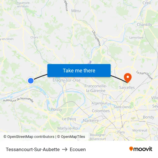 Tessancourt-Sur-Aubette to Ecouen map