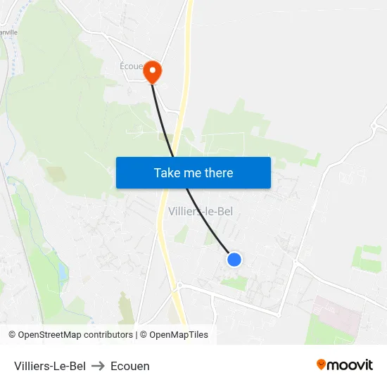 Villiers-Le-Bel to Ecouen map