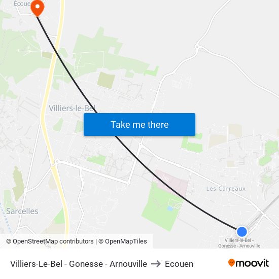 Villiers-Le-Bel - Gonesse - Arnouville to Ecouen map