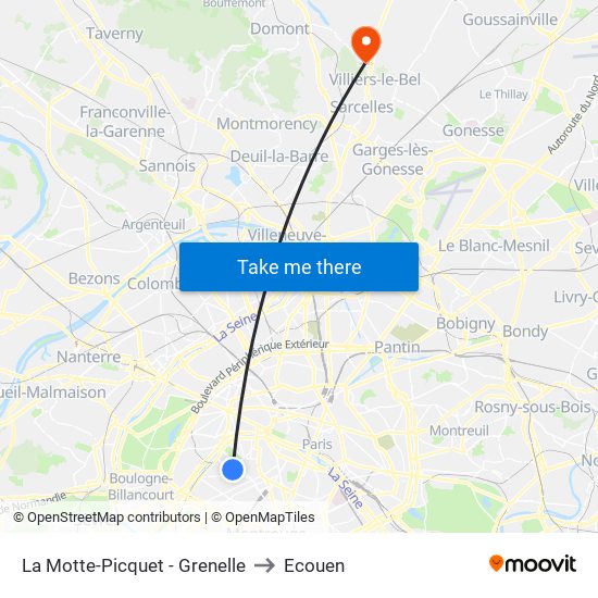 La Motte-Picquet - Grenelle to Ecouen map