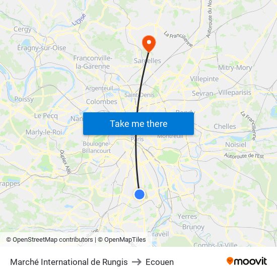 Marché International de Rungis to Ecouen map