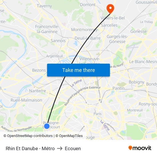 Rhin Et Danube - Métro to Ecouen map