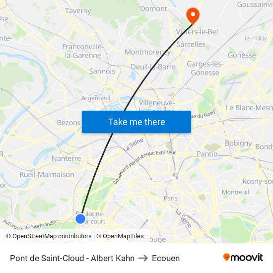 Pont de Saint-Cloud - Albert Kahn to Ecouen map