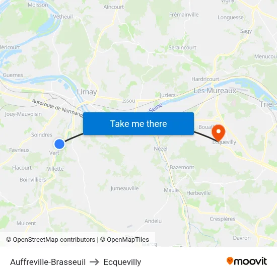 Auffreville-Brasseuil to Ecquevilly map