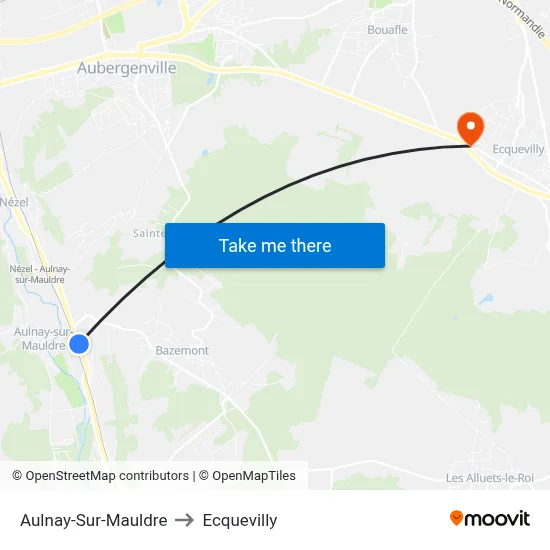Aulnay-Sur-Mauldre to Ecquevilly map