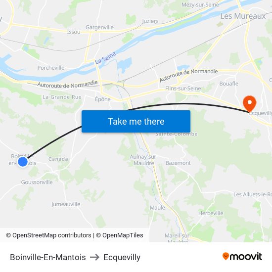 Boinville-En-Mantois to Ecquevilly map