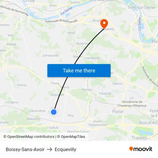 Boissy-Sans-Avoir to Ecquevilly map